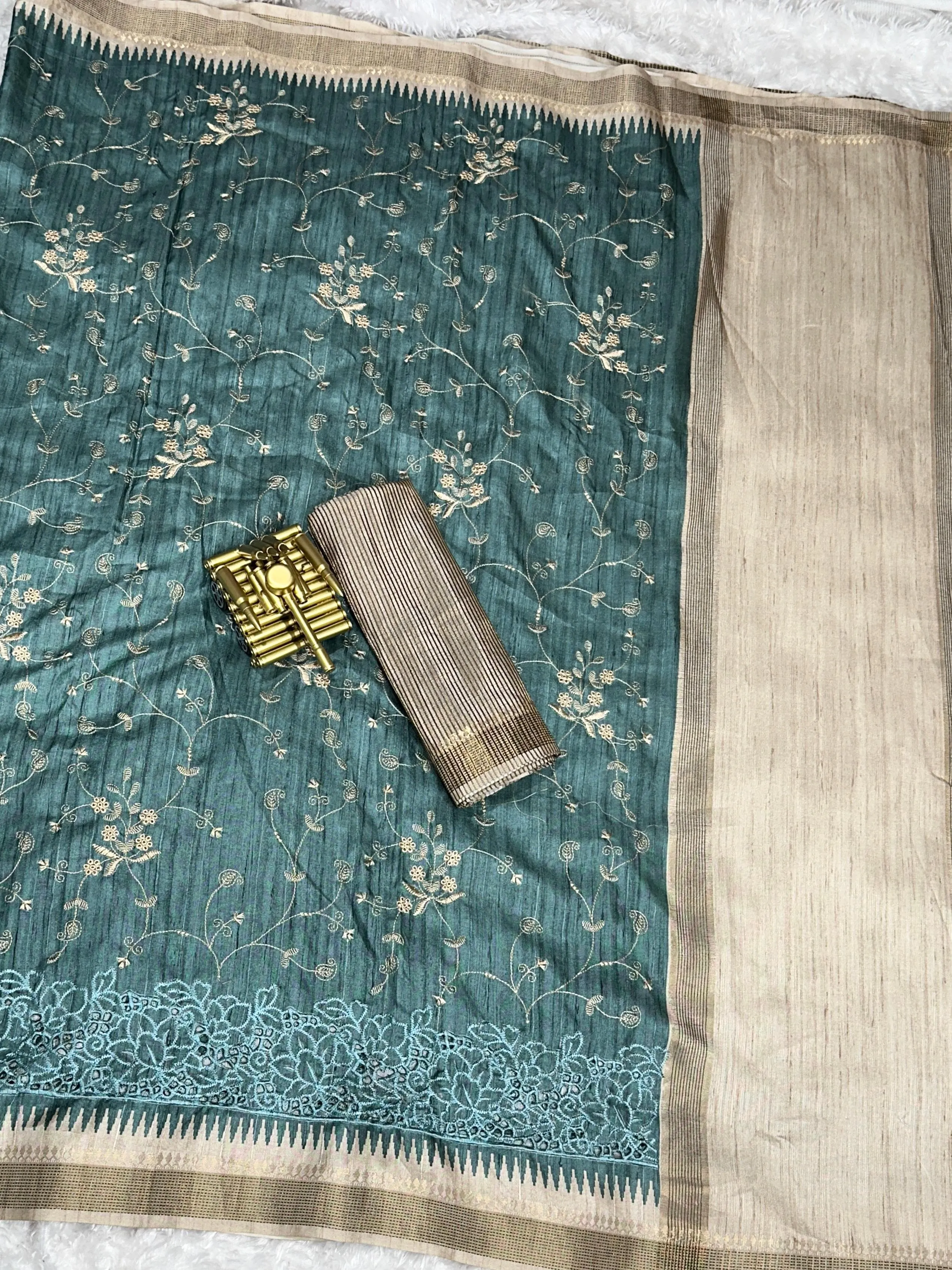Buy Soft Cotton Tusser Premium Saree in Surat - Reseller Bazzar